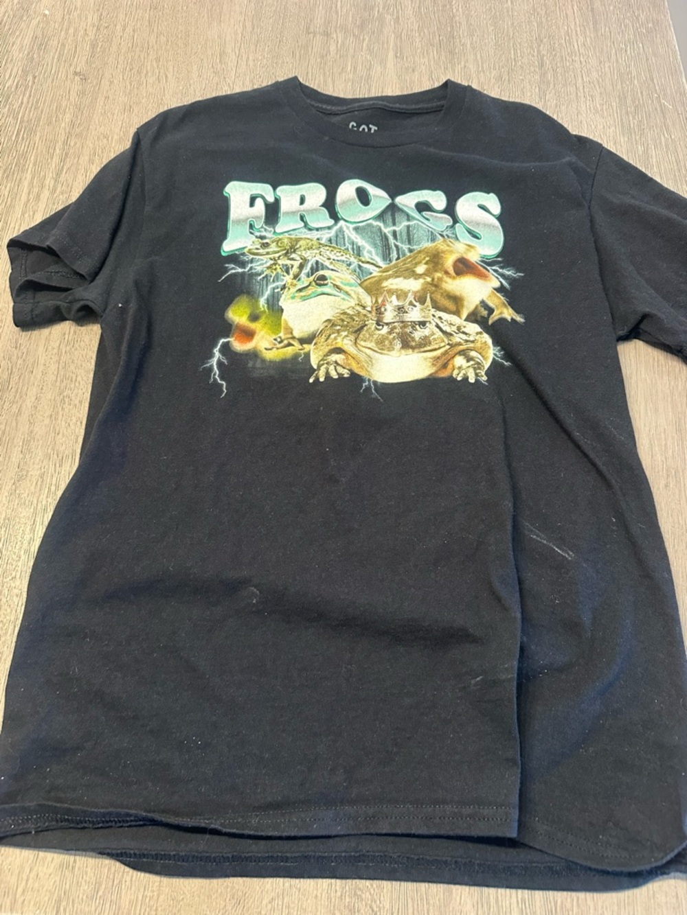Black 'FROGS' Graphic Tee for Kids